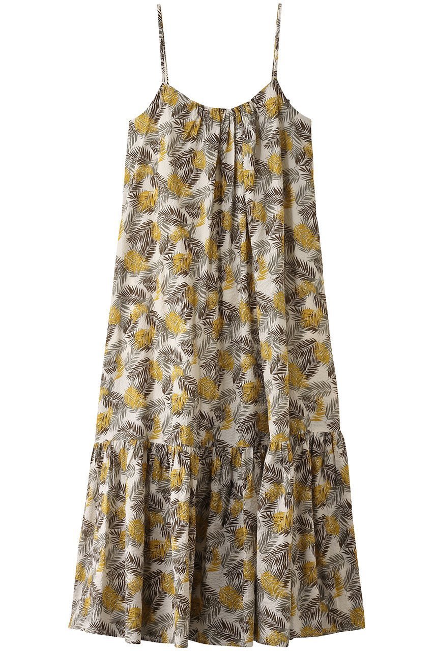 【エリオポール/heliopole】のシアーサッカーキャミドレス(PRINT) インテリア・キッズ・メンズ・レディースファッション・服の通販 founy(ファニー) 　ファッション　Fashion　レディースファッション　Fashion for Women　ワンピース　Dresses　フォーマル・パーティードレス・結婚式用ドレス　Elegant & Casual Dresses　チュニック　Tunic Tops & Dresses　エレガント 上品　Elegant　チュニック　Tunic, Long Top　ティアード　Tiered, Tiered Style　フェミニン　Feminine, Girly　プリント　Print, Printed Pattern　ロング　Long, Long-Length　夏　Summer　春　Spring　S/S・春夏　SS, Spring/Summer, Warm Season　イエロー系|ID: prp329100004523704 ipo3291000000035062013