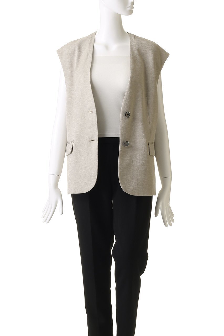 【エリオポール/heliopole】のフェイクリネンビッグジレ 人気、トレンドファッション・服の通販 founy(ファニー) 　ファッション　Fashion　レディースファッション　Fashion for Women　アウター　Coat / Outerwear Collection　レディースジャケット・軽アウター　Jackets　ジャケット　Jacket, Outerwear　ベスト　Vest, Waistcoat　再入荷　Restock / Back in Stock　夏　Summer　春　Spring　S/S・春夏　SS, Spring/Summer, Warm Season　other-7|ID: prp329100004523708 ipo3291000000035273900