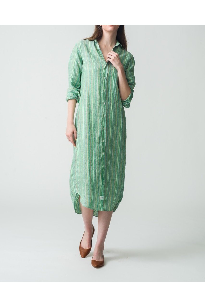 【フランク&アイリーン/Frank&Eileen】のRORY イタリアンリネン グリーンマルチストライプロングシャツ 人気、トレンドファッション・服の通販 founy(ファニー) 　ファッション　Fashion　レディースファッション　WOMEN　トップス・カットソー　Tops/Tshirt　シャツ/ブラウス　Shirts/Blouses　サマー　Summer　スタイリッシュ　Stylish　ストライプ　Stripe　スリム　Slim　スリーブ　Sleeve　リネン　Linen　ロング　Long　夏　Summer　NEW・新作・新着・新入荷　New Arrivals　other-8|ID: prp329100004523709 ipo3291000000031999666