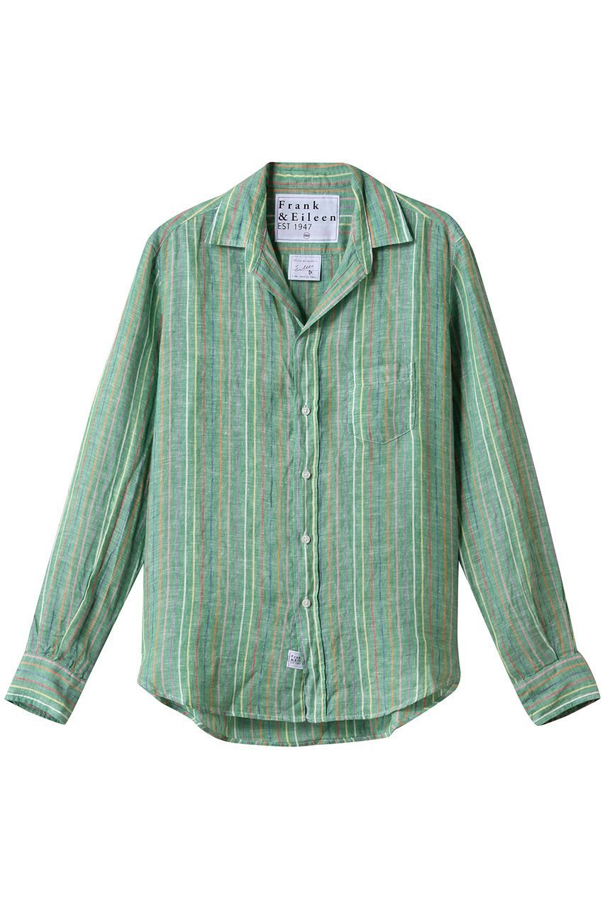 【フランク&アイリーン/Frank&Eileen】のEILEEN イタリアンリネン グリーンマルチストライプシャツ 人気、トレンドファッション・服の通販 founy(ファニー) 　ファッション　Fashion　レディースファッション　WOMEN　トップス・カットソー　Tops/Tshirt　シャツ/ブラウス　Shirts/Blouses　スタイリッシュ　Stylish　ストライプ　Stripe　スリーブ　Sleeve　フィット　Fit　リネン　Linen　リラックス　Relax　ロング　Long　夏　Summer　NEW・新作・新着・新入荷　New Arrivals　 other-1|ID: prp329100004523710 ipo3291000000031999667