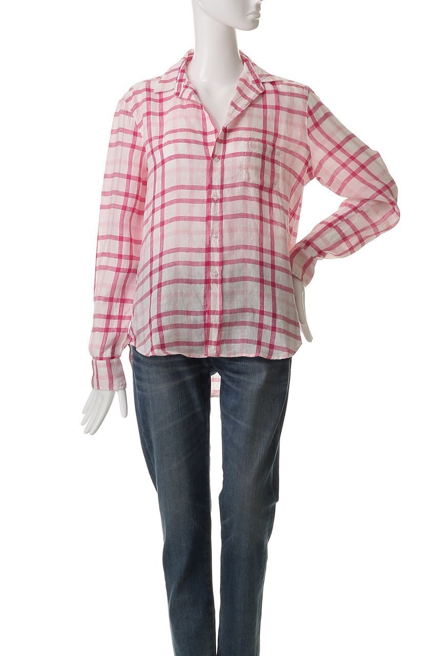 【フランク&アイリーン/Frank&Eileen】のEILEEN イタリアンリネン ピンクチェックシャツ 人気、トレンドファッション・服の通販 founy(ファニー) 　ファッション　Fashion　レディースファッション　WOMEN　トップス・カットソー　Tops/Tshirt　シャツ/ブラウス　Shirts/Blouses　スリーブ　Sleeve　チェック　Check　デニム　Denim　フェミニン　Feminine　リネン　Linen　ロング　Long　夏　Summer　NEW・新作・新着・新入荷　New Arrivals　春　Spring　S/S・春夏　Ss・Spring/Summer　other-2|ID: prp329100004523711 ipo3291000000031999678