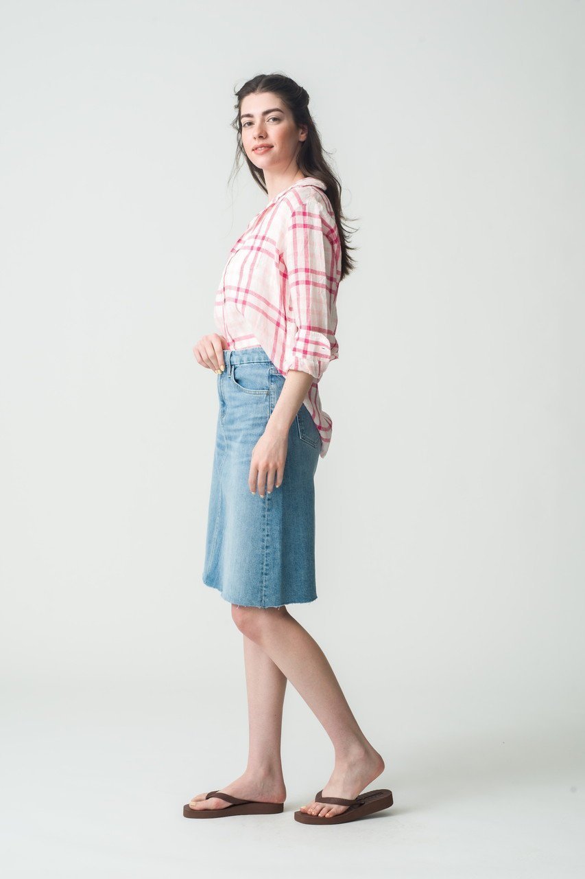 【フランク&アイリーン/Frank&Eileen】のEILEEN イタリアンリネン ピンクチェックシャツ 人気、トレンドファッション・服の通販 founy(ファニー) 　ファッション　Fashion　レディースファッション　WOMEN　トップス・カットソー　Tops/Tshirt　シャツ/ブラウス　Shirts/Blouses　スリーブ　Sleeve　チェック　Check　デニム　Denim　フェミニン　Feminine　リネン　Linen　ロング　Long　夏　Summer　NEW・新作・新着・新入荷　New Arrivals　春　Spring　S/S・春夏　Ss・Spring/Summer　other-7|ID: prp329100004523711 ipo3291000000031999683