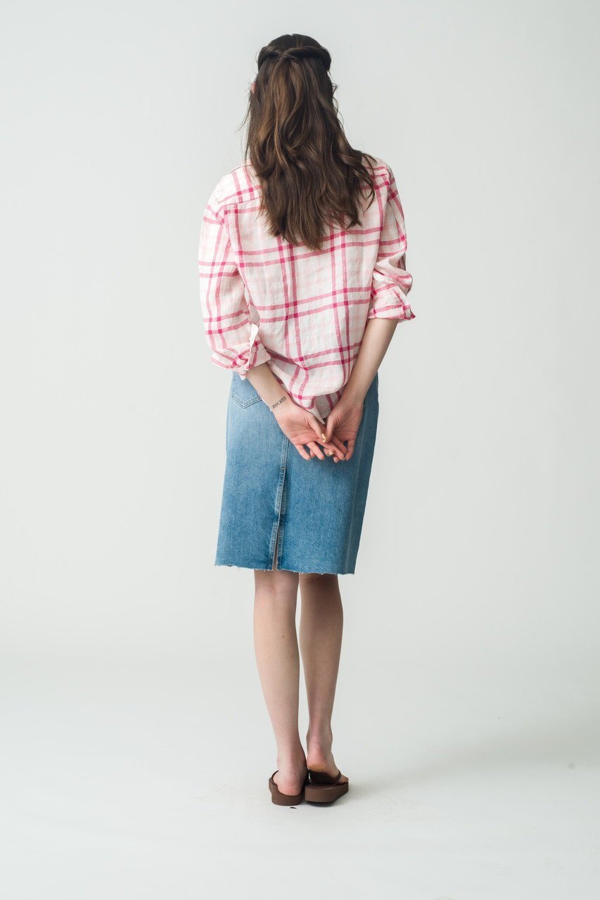 【フランク&アイリーン/Frank&Eileen】のEILEEN イタリアンリネン ピンクチェックシャツ 人気、トレンドファッション・服の通販 founy(ファニー) 　ファッション　Fashion　レディースファッション　WOMEN　トップス・カットソー　Tops/Tshirt　シャツ/ブラウス　Shirts/Blouses　スリーブ　Sleeve　チェック　Check　デニム　Denim　フェミニン　Feminine　リネン　Linen　ロング　Long　夏　Summer　NEW・新作・新着・新入荷　New Arrivals　春　Spring　S/S・春夏　Ss・Spring/Summer　other-8|ID: prp329100004523711 ipo3291000000031999684