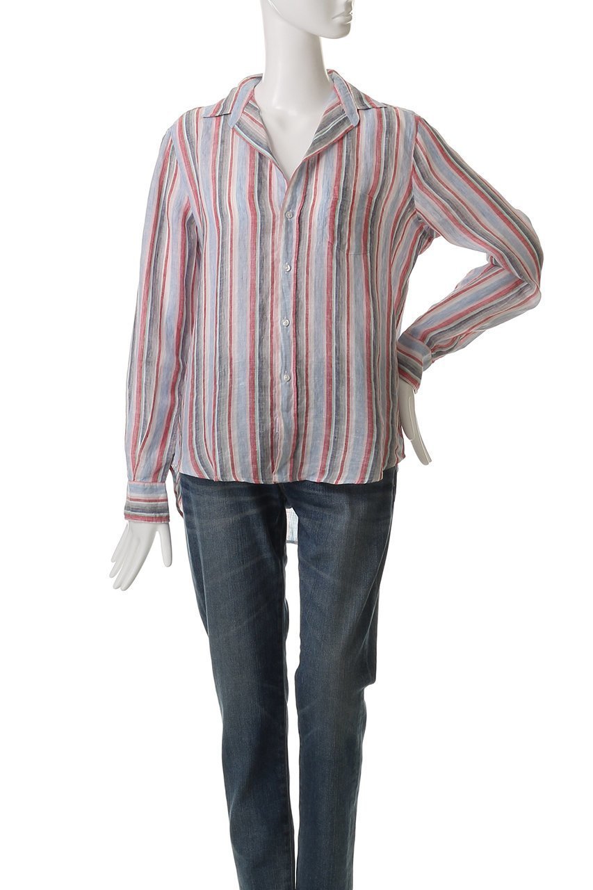 【フランク&アイリーン/Frank&Eileen】のEILEEN イタリアンリネン マルチストライプシャツ 人気、トレンドファッション・服の通販 founy(ファニー) 　ファッション　Fashion　レディースファッション　WOMEN　トップス・カットソー　Tops/Tshirt　シャツ/ブラウス　Shirts/Blouses　ストライプ　Stripe　スリーブ　Sleeve　リネン　Linen　ロング　Long　今季　This Season　夏　Summer　NEW・新作・新着・新入荷　New Arrivals　other-2|ID: prp329100004523712 ipo3291000000031999687