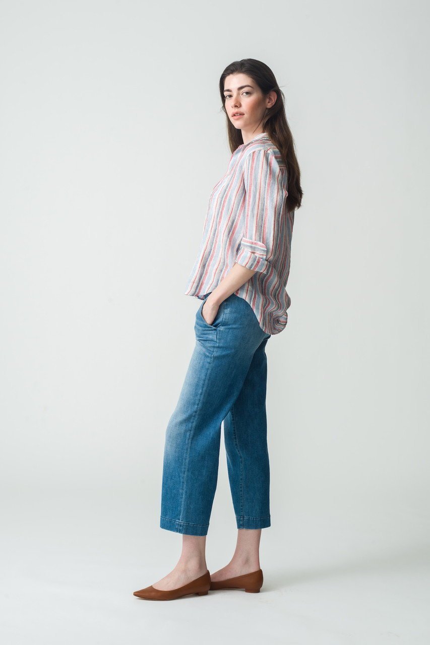 【フランク&アイリーン/Frank&Eileen】のEILEEN イタリアンリネン マルチストライプシャツ 人気、トレンドファッション・服の通販 founy(ファニー) 　ファッション　Fashion　レディースファッション　WOMEN　トップス・カットソー　Tops/Tshirt　シャツ/ブラウス　Shirts/Blouses　ストライプ　Stripe　スリーブ　Sleeve　リネン　Linen　ロング　Long　今季　This Season　夏　Summer　NEW・新作・新着・新入荷　New Arrivals　other-6|ID: prp329100004523712 ipo3291000000031999691
