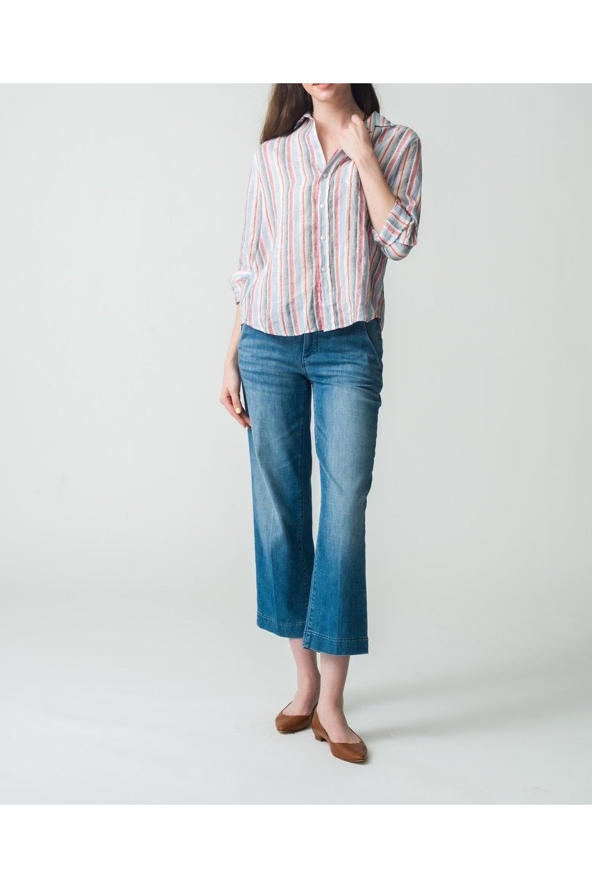 【フランク&アイリーン/Frank&Eileen】のEILEEN イタリアンリネン マルチストライプシャツ 人気、トレンドファッション・服の通販 founy(ファニー) 　ファッション　Fashion　レディースファッション　WOMEN　トップス・カットソー　Tops/Tshirt　シャツ/ブラウス　Shirts/Blouses　ストライプ　Stripe　スリーブ　Sleeve　リネン　Linen　ロング　Long　今季　This Season　夏　Summer　NEW・新作・新着・新入荷　New Arrivals　other-8|ID: prp329100004523712 ipo3291000000031999693
