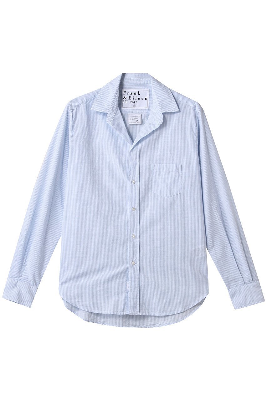 【フランク&アイリーン/Frank&Eileen】のEILEEN イタリアンコットン ブルーストライプシャツ 人気、トレンドファッション・服の通販 founy(ファニー) 　ファッション　Fashion　レディースファッション　Fashion for Women　トップス・カットソー　Cut & Sew Tops　シャツ・ブラウス・オフィスカジュアル　Elegant Blouses & Button-Ups　スリーブ　Sleeve, Long Sleeve / Short Sleeve　ベーシック　Basic, Essential　ロング　Long, Long-Length　定番　Standard, Basic Item　 other-1|ID: prp329100004523716 ipo3291000000035559932