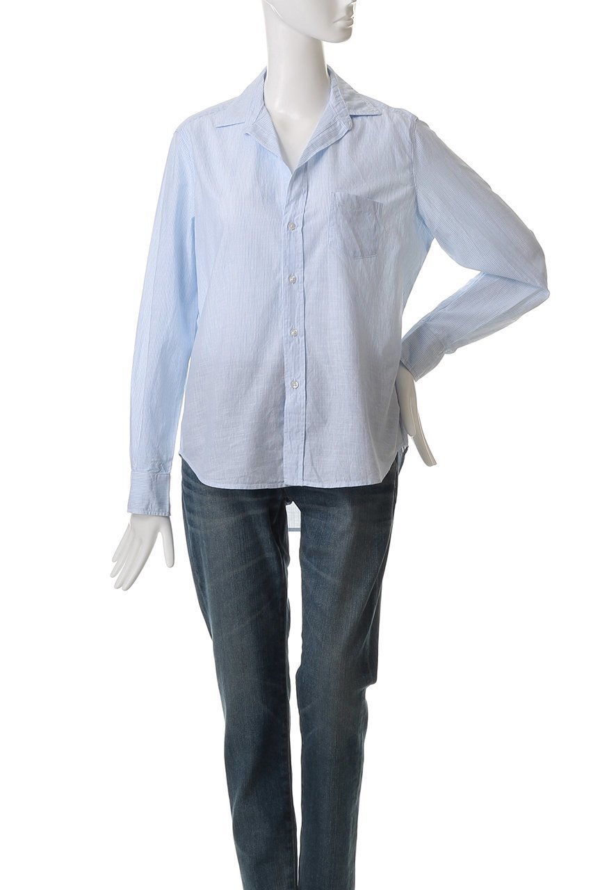 【フランク&アイリーン/Frank&Eileen】のEILEEN イタリアンコットン ブルーストライプシャツ 人気、トレンドファッション・服の通販 founy(ファニー) 　ファッション　Fashion　レディースファッション　Fashion for Women　トップス・カットソー　Cut & Sew Tops　シャツ・ブラウス・オフィスカジュアル　Elegant Blouses & Button-Ups　スリーブ　Sleeve, Long Sleeve / Short Sleeve　ベーシック　Basic, Essential　ロング　Long, Long-Length　定番　Standard, Basic Item　other-2|ID: prp329100004523716 ipo3291000000035559934
