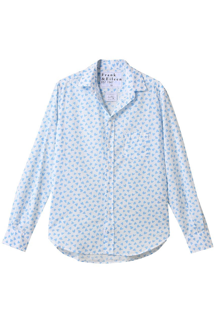【フランク&アイリーン/Frank&Eileen】のEILEEN イタリアンコットン ハートプリントシャツ 人気、トレンドファッション・服の通販 founy(ファニー) 　ファッション　Fashion　レディースファッション　Fashion for Women　トップス・カットソー　Cut & Sew Tops　シャツ・ブラウス・オフィスカジュアル　Elegant Blouses & Button-Ups　スリーブ　Sleeve, Long Sleeve / Short Sleeve　デニム　Denim, Jeans Material　プリント　Print, Printed Pattern　ロング　Long, Long-Length　 other-1|ID: prp329100004523717 ipo3291000000035700482