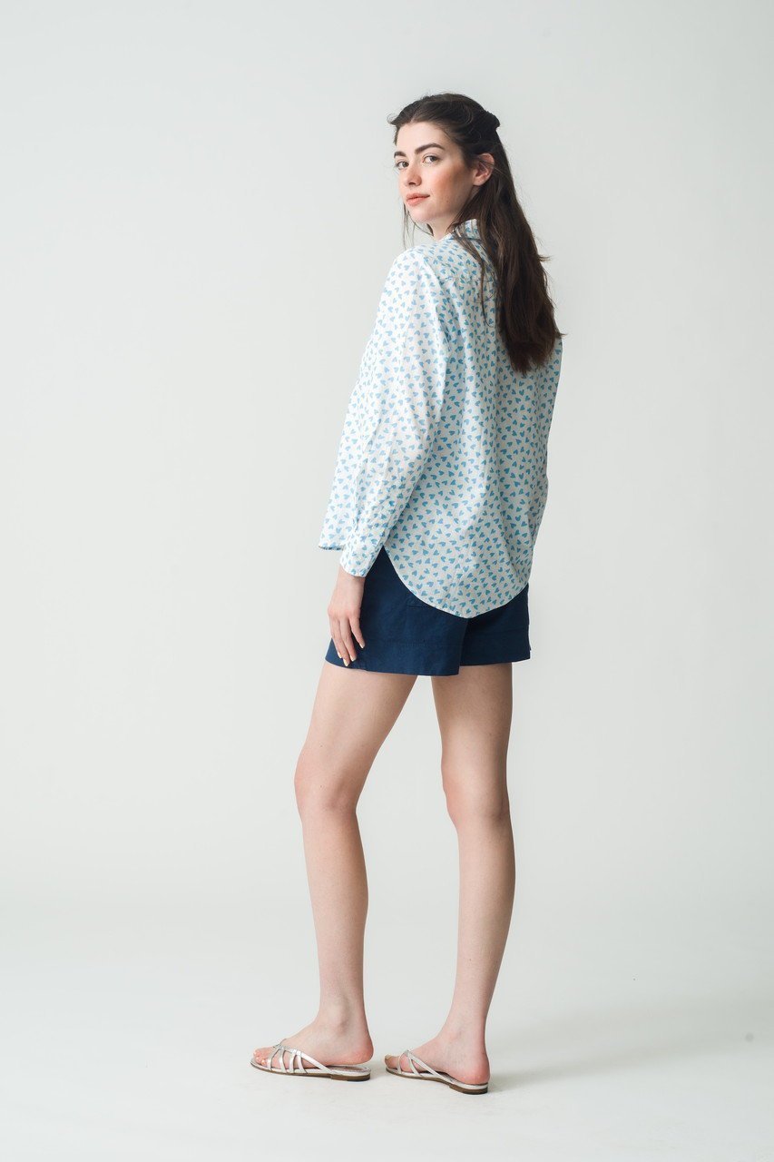 【フランク&アイリーン/Frank&Eileen】のEILEEN イタリアンコットン ハートプリントシャツ 人気、トレンドファッション・服の通販 founy(ファニー) 　ファッション　Fashion　レディースファッション　Fashion for Women　トップス・カットソー　Cut & Sew Tops　シャツ・ブラウス・オフィスカジュアル　Elegant Blouses & Button-Ups　スリーブ　Sleeve, Long Sleeve / Short Sleeve　デニム　Denim, Jeans Material　プリント　Print, Printed Pattern　ロング　Long, Long-Length　other-7|ID: prp329100004523717 ipo3291000000035700491