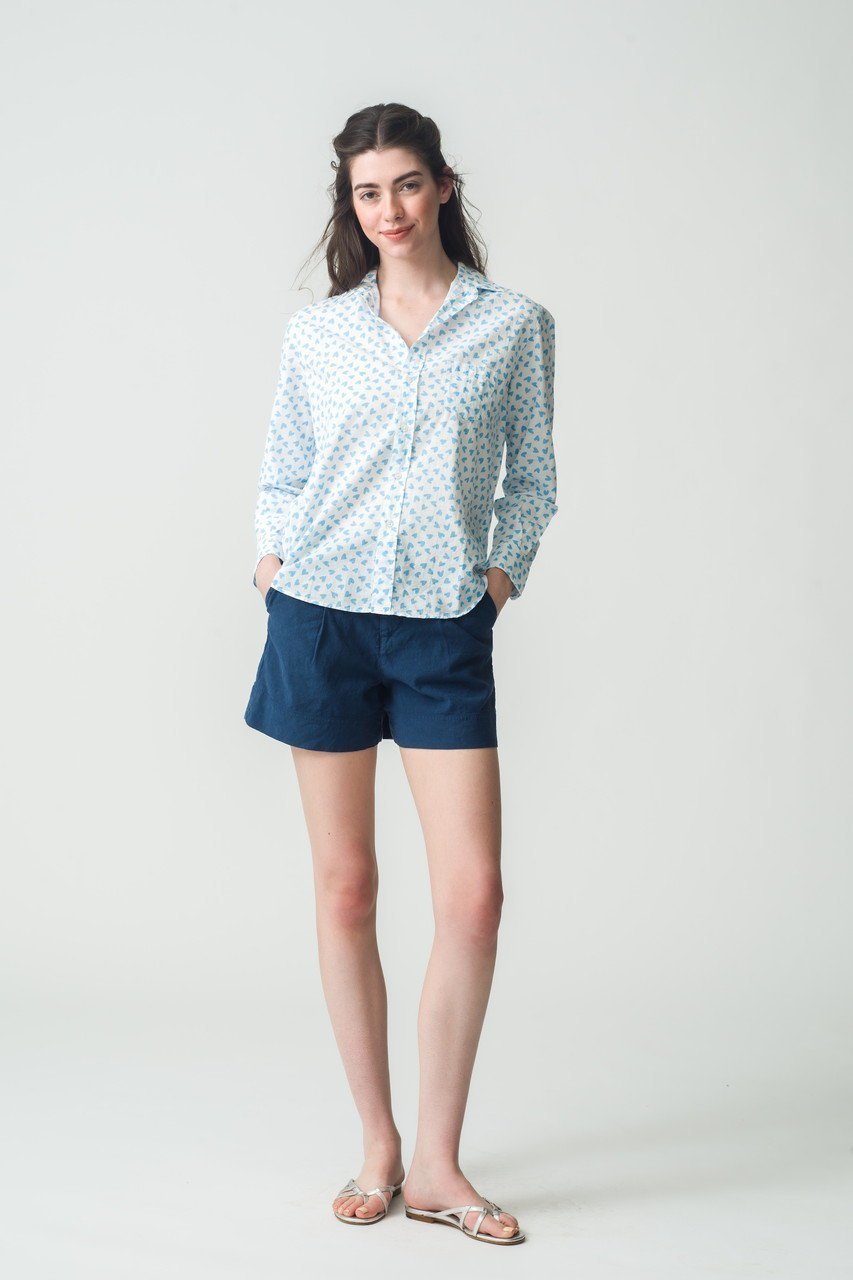 【フランク&アイリーン/Frank&Eileen】のEILEEN イタリアンコットン ハートプリントシャツ 人気、トレンドファッション・服の通販 founy(ファニー) 　ファッション　Fashion　レディースファッション　Fashion for Women　トップス・カットソー　Cut & Sew Tops　シャツ・ブラウス・オフィスカジュアル　Elegant Blouses & Button-Ups　スリーブ　Sleeve, Long Sleeve / Short Sleeve　デニム　Denim, Jeans Material　プリント　Print, Printed Pattern　ロング　Long, Long-Length　other-8|ID: prp329100004523717 ipo3291000000035700492