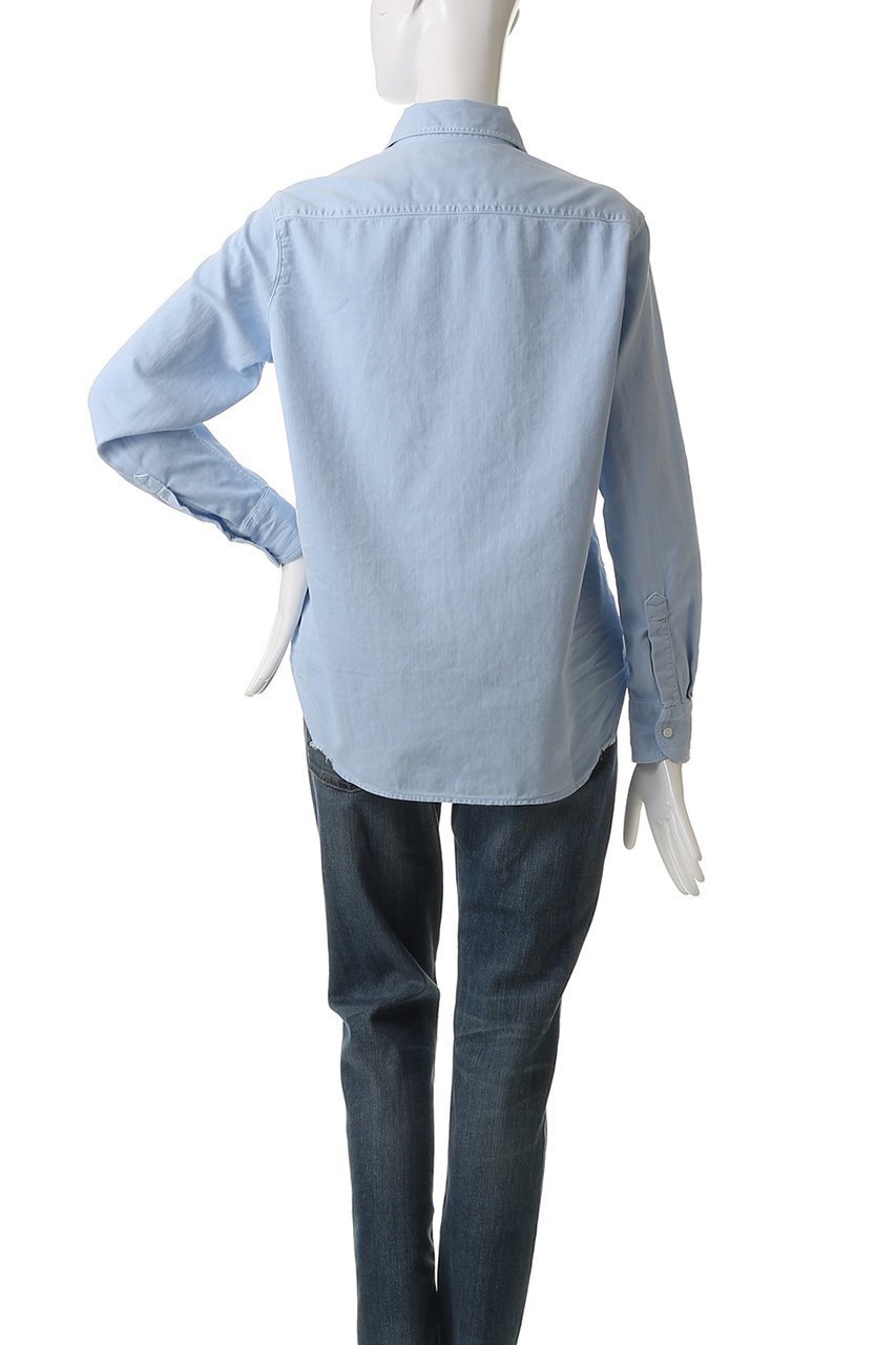 【フランク&アイリーン/Frank&Eileen】のEILEEN イタリアンフェイマスデニム カラーシャツ 人気、トレンドファッション・服の通販 founy(ファニー) 　ファッション　Fashion　レディースファッション　Fashion for Women　トップス・カットソー　Cut & Sew Tops　シャツ・ブラウス・オフィスカジュアル　Elegant Blouses & Button-Ups　シンプル　Simple, Minimal　スリーブ　Sleeve, Long Sleeve / Short Sleeve　ダメージ　Distressed, Destroyed　フレア　Flare, Flared　ポケット　Pocket, Pocket Detail　マニッシュ　Mannish, Boyish　ロング　Long, Long-Length　other-4|ID: prp329100004523718 ipo3291000000035559958