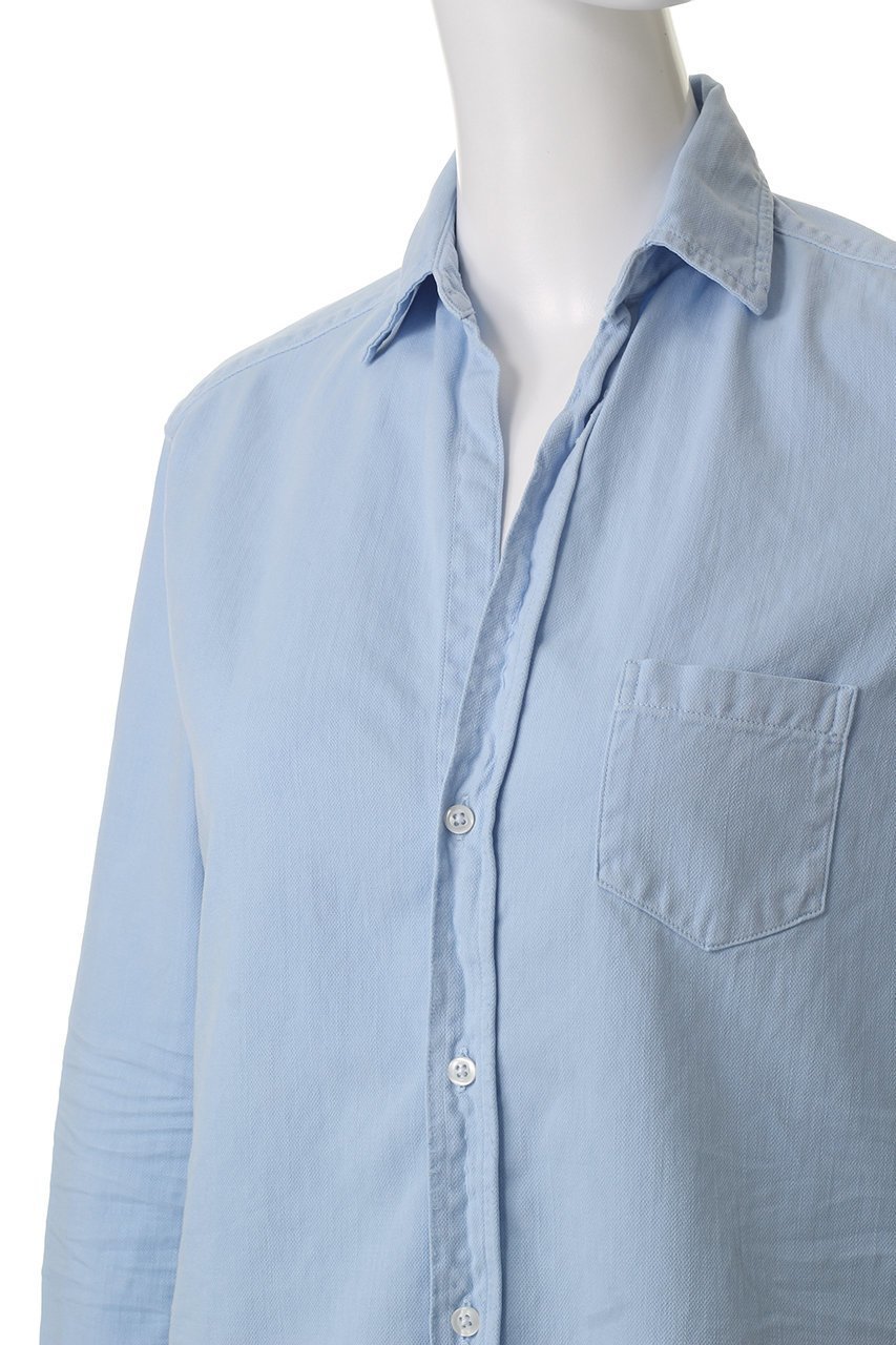 【フランク&アイリーン/Frank&Eileen】のEILEEN イタリアンフェイマスデニム カラーシャツ 人気、トレンドファッション・服の通販 founy(ファニー) 　ファッション　Fashion　レディースファッション　Fashion for Women　トップス・カットソー　Cut & Sew Tops　シャツ・ブラウス・オフィスカジュアル　Elegant Blouses & Button-Ups　シンプル　Simple, Minimal　スリーブ　Sleeve, Long Sleeve / Short Sleeve　ダメージ　Distressed, Destroyed　フレア　Flare, Flared　ポケット　Pocket, Pocket Detail　マニッシュ　Mannish, Boyish　ロング　Long, Long-Length　other-5|ID: prp329100004523718 ipo3291000000035559959