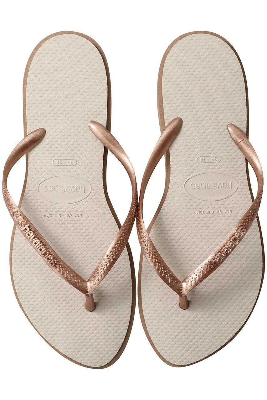 【ハワイアナス/havaianas】のSLIM POINT ビーチサンダル インテリア・キッズ・メンズ・レディースファッション・服の通販 founy(ファニー) 　ファッション　Fashion　レディースファッション　Ladies' Fashion Online　サンダル　Sandals　スリム　Slim　ビーチ　Beach　夏　Summer　定番　Standard　旅行　Travel　ローズゴールド×ベージュパーリャ|ID: prp329100004523723 ipo3291000000032197004