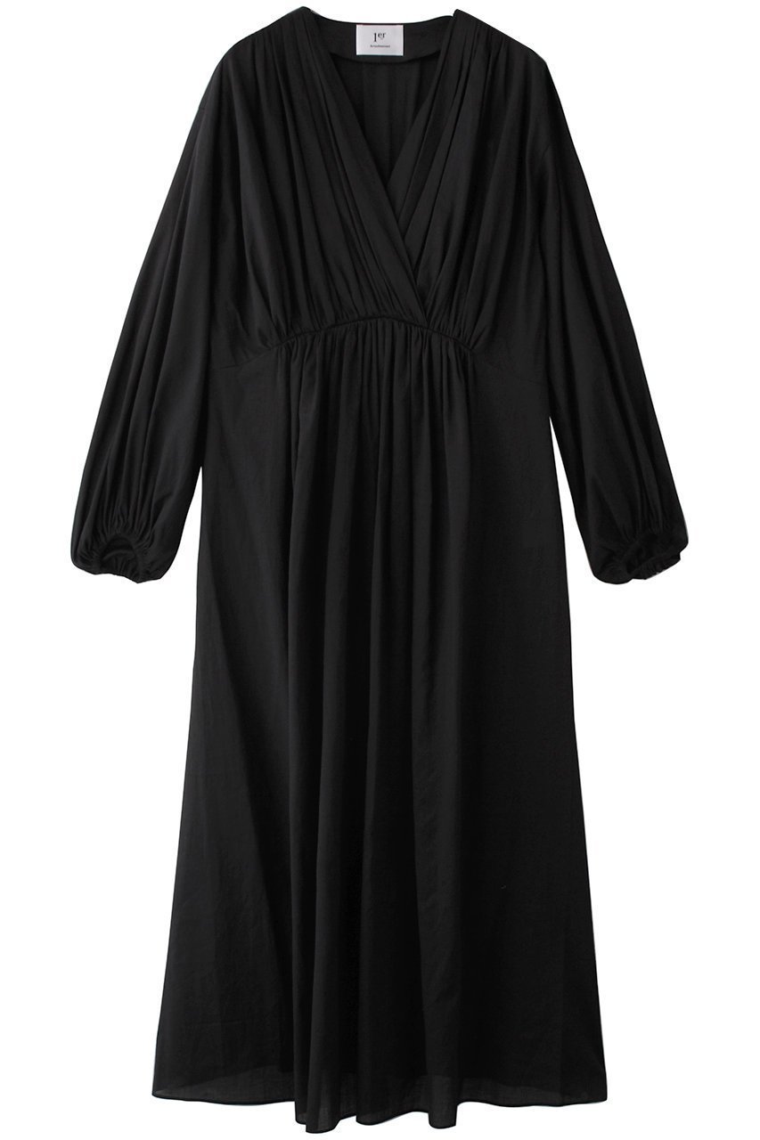 【プルミエ アロンディスモン/1er Arrondissement】のカシュクールワンピース インテリア・キッズ・メンズ・レディースファッション・服の通販 founy(ファニー) 　ファッション　Fashion　レディースファッション　WOMEN　ワンピース　Dress　チュニック　Tunic　エレガント 上品　Elegant　ギャザー　Gather　チュニック　Tunic　ペチコート　Petticoat　ロング　Long　NEW・新作・新着・新入荷　New Arrivals　ブラック|ID: prp329100004523745 ipo3291000000031999931