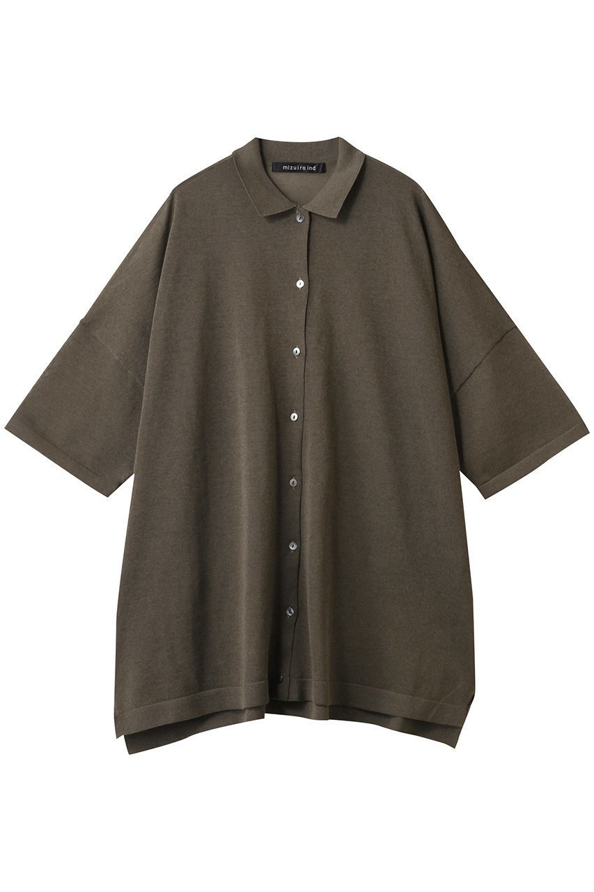 【ミズイロ インド/mizuiro ind】のwide knit shirt シャツ インテリア・キッズ・メンズ・レディースファッション・服の通販 founy(ファニー) 　ファッション　Fashion　レディースファッション　Ladies' Fashion Online　トップス・カットソー　Tops/Tshirt　ニット　Knit Tops　シャツ/ブラウス　Shirts/Blouses　ロング / Tシャツ　T-Shirts　シアー　Sheer　ショート　Short　スリーブ　Sleeve　ロング　Long　ワイド　Wide　夏　Summer　春　Spring　S/S・春夏　Ss・Spring/Summer　gray|ID: prp329100004523747 ipo3291000000032164624