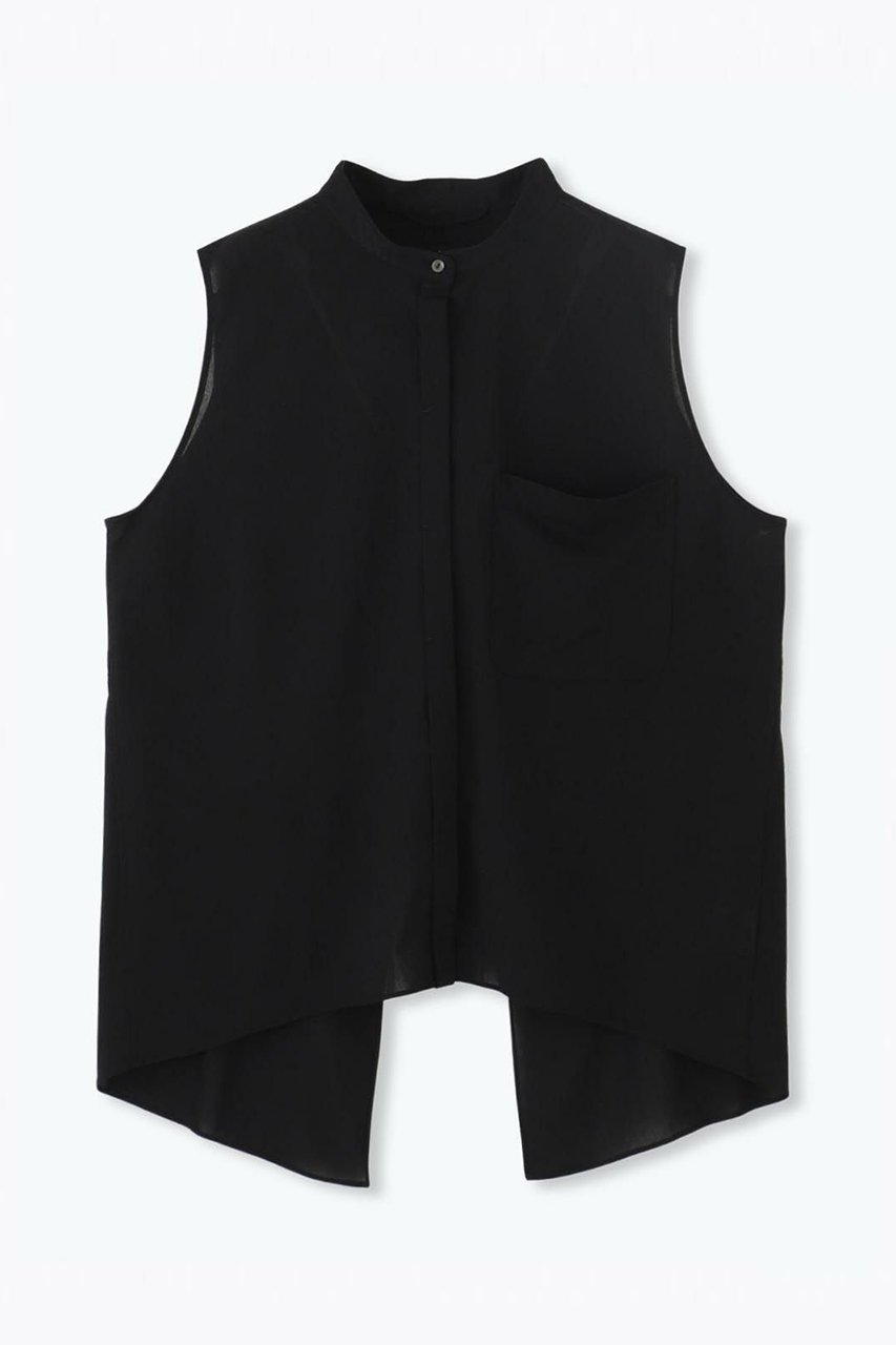 【レリル/lelill】のバックフラップシアーシャツ インテリア・キッズ・メンズ・レディースファッション・服の通販 founy(ファニー) 　ファッション　Fashion　レディースファッション　WOMEN　トップス・カットソー　Tops/Tshirt　キャミソール / ノースリーブ　No Sleeves　シャツ/ブラウス　Shirts/Blouses　バッグ　Bag　おすすめ　Recommend　インナー　Inner　スリーブ　Sleeve　ノースリーブ　No Sleeve　フラップ　Flap　フレンチ　French　再入荷　Restock/Back In Stock/Re Arrival　ブラック|ID: prp329100004523752 ipo3291000000031999981