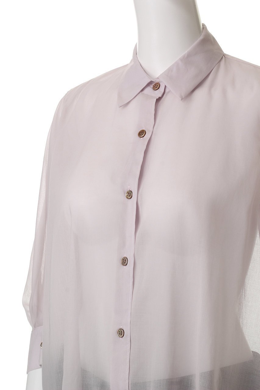 【ミディウミソリッド/MIDIUMISOLID】のsheer slit slv tunic shirt.S シャツ 人気、トレンドファッション・服の通販 founy(ファニー) 　ファッション　Fashion　レディースファッション　Fashion for Women　トップス・カットソー　Cut & Sew Tops　シャツ・ブラウス・オフィスカジュアル　Elegant Blouses & Button-Ups　インナー　Innerwear　シアー　Sheer, See-Through　ショート　Short, Short Length　シンプル　Simple, Minimal　スリーブ　Sleeve, Long Sleeve / Short Sleeve　チュニック　Tunic, Long Top　トレンド　Trend, Trending Now　人気　Popular, Best Seller　夏　Summer　other-5|ID: prp329100004523775 ipo3291000000035844227