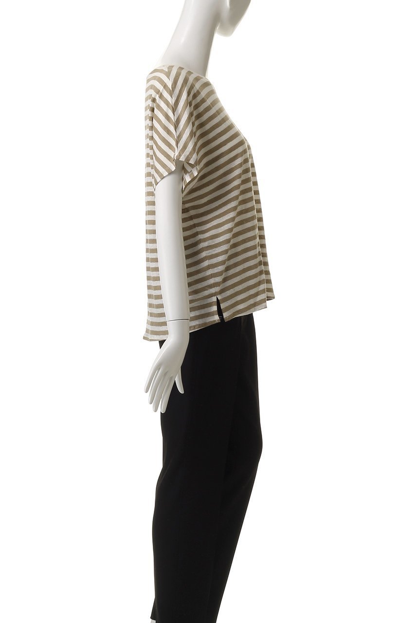 【エリオポール/heliopole】の【MAJESTIC FILATURES】ボーダークルーネックカットソー 人気、トレンドファッション・服の通販 founy(ファニー) 　ファッション　Fashion　レディースファッション　WOMEN　トップス・カットソー　Tops/Tshirt　シャツ/ブラウス　Shirts/Blouses　ロング / Tシャツ　T-Shirts　カットソー　Cut and Sewn　カットソー　Cut And Sew　ショート　Short　シンプル　Simple　スリーブ　Sleeve　ボーダー　Border　リネン　Linen　定番　Standard　NEW・新作・新着・新入荷　New Arrivals　other-3|ID: prp329100004526649 ipo3291000000032012706