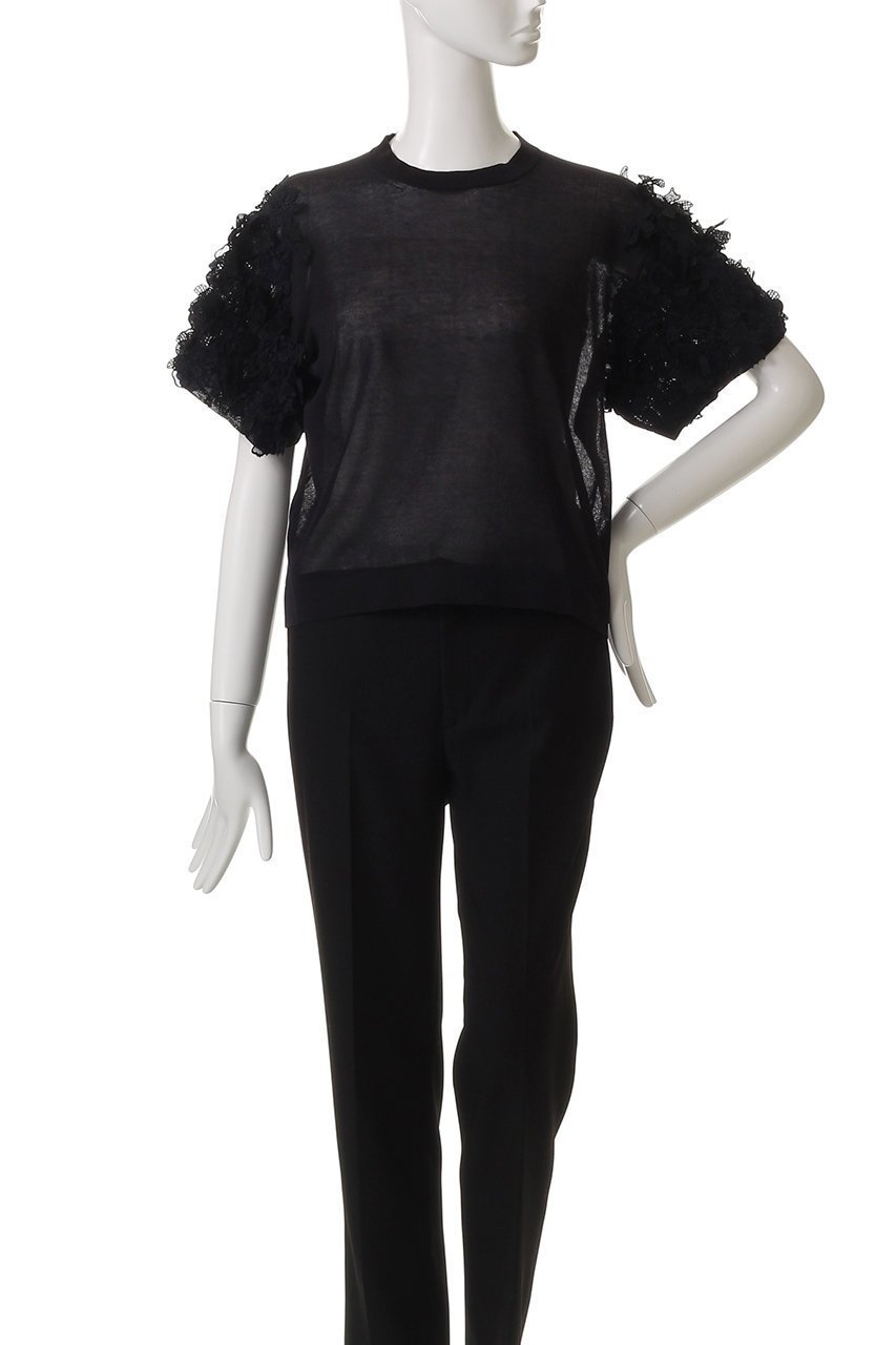 【エリオポール/heliopole】の【boussole】FLOWER SLEEVE ニット 人気、トレンドファッション・服の通販 founy(ファニー) 　ファッション　Fashion　レディースファッション　WOMEN　トップス・カットソー　Tops/Tshirt　ニット　Knit Tops　プルオーバー　Pullover　ショート　Short　デニム　Denim　バランス　Balance　フラワー　Flower　レース　Race　夏　Summer　NEW・新作・新着・新入荷　New Arrivals　春　Spring　S/S・春夏　Ss・Spring/Summer　other-2|ID: prp329100004526653 ipo3291000000032012734