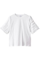 【ランバン オン ブルー/LANVIN en Bleu】のフリルスリーブカットソー 人気、トレンドファッション・服の通販 founy(ファニー) ファッション Fashion レディースファッション WOMEN トップス・カットソー Tops/Tshirt シャツ/ブラウス Shirts/Blouses ロング / Tシャツ T-Shirts カットソー Cut and Sewn なめらか Smooth カットソー Cut And Sew サマー Summer ショート Short スリーブ Sleeve パーティ Party フリル Frills エレガント 上品 Elegant 夏 Summer NEW・新作・新着・新入荷 New Arrivals thumbnail オフ|ID: prp329100004526658 ipo3291000000032012772