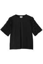 【ランバン オン ブルー/LANVIN en Bleu】のフリルスリーブカットソー 人気、トレンドファッション・服の通販 founy(ファニー) ファッション Fashion レディースファッション WOMEN トップス・カットソー Tops/Tshirt シャツ/ブラウス Shirts/Blouses ロング / Tシャツ T-Shirts カットソー Cut and Sewn なめらか Smooth カットソー Cut And Sew サマー Summer ショート Short スリーブ Sleeve パーティ Party フリル Frills エレガント 上品 Elegant 夏 Summer NEW・新作・新着・新入荷 New Arrivals thumbnail ブラック|ID: prp329100004526658 ipo3291000000032012773