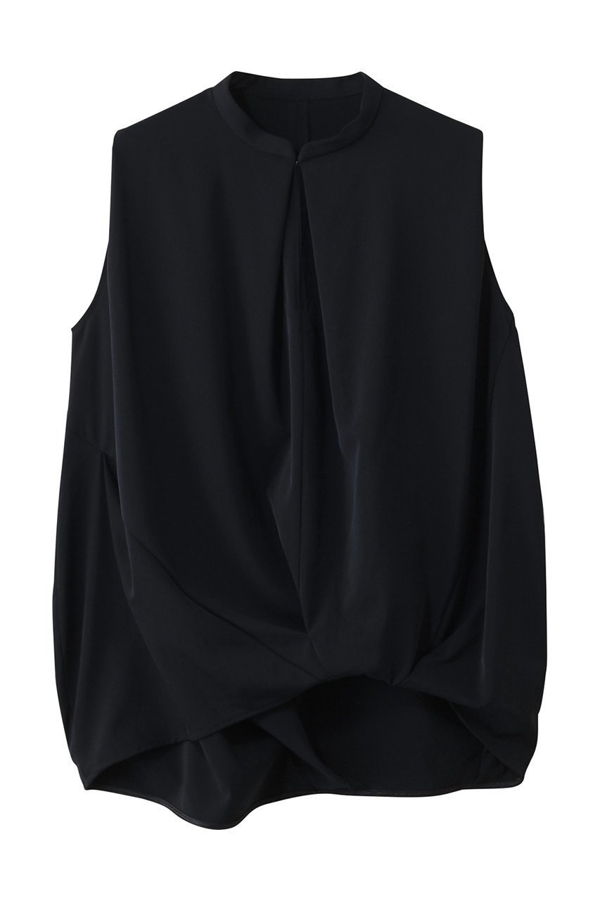 【ランバン オン ブルー/LANVIN en Bleu】のアシンメコクーンヘムスキッパーブラウス インテリア・キッズ・メンズ・レディースファッション・服の通販 founy(ファニー) 　ファッション　Fashion　レディースファッション　WOMEN　トップス・カットソー　Tops/Tshirt　キャミソール / ノースリーブ　No Sleeves　シャツ/ブラウス　Shirts/Blouses　アシンメトリー　Asymmetry　シンプル　Simple　スキッパー　Skipper　ノースリーブ　No Sleeve　NEW・新作・新着・新入荷　New Arrivals　ネイビー|ID: prp329100004526659 ipo3291000000032012779