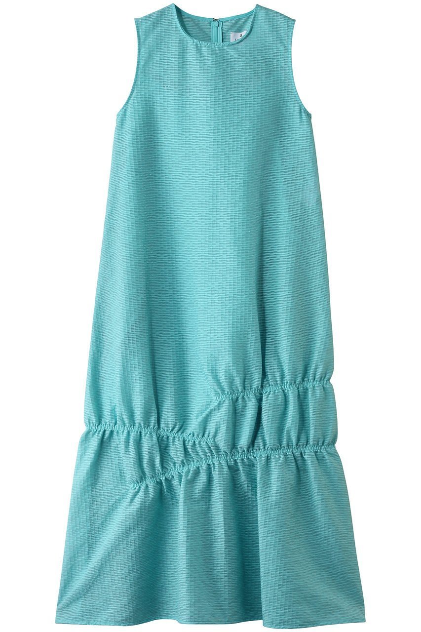 【ランバン オン ブルー/LANVIN en Bleu】のシアージャガードギャザーヘムワンピース 人気、トレンドファッション・服の通販 founy(ファニー) 　ファッション　Fashion　レディースファッション　WOMEN　ワンピース　Dress　チュニック　Tunic　アシンメトリー　Asymmetry　ギャザー　Gather　シアー　Sheer　ジャカード　Jacquard　チュニック　Tunic　ロング　Long　夏　Summer　NEW・新作・新着・新入荷　New Arrivals　 other-1|ID: prp329100004526662 ipo3291000000032012800