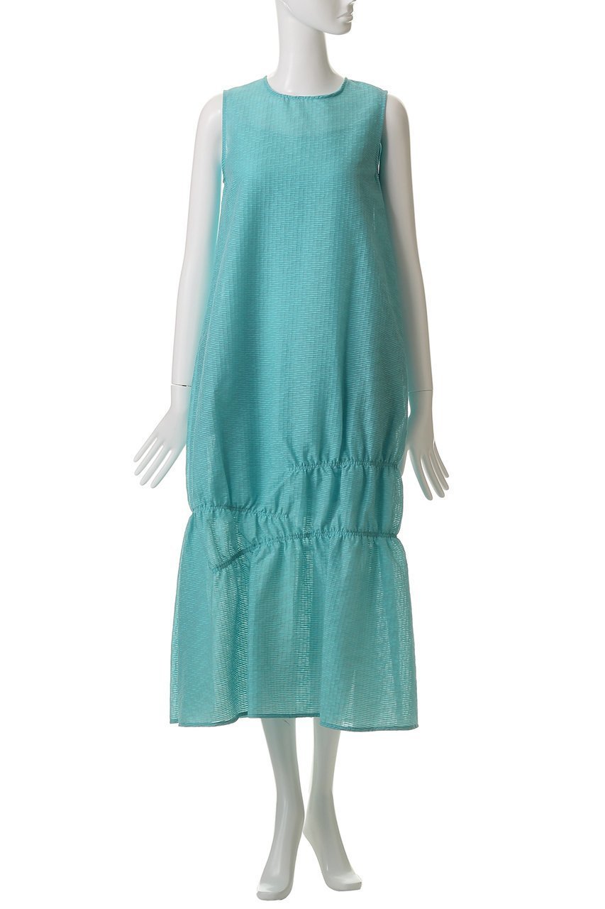 【ランバン オン ブルー/LANVIN en Bleu】のシアージャガードギャザーヘムワンピース 人気、トレンドファッション・服の通販 founy(ファニー) 　ファッション　Fashion　レディースファッション　WOMEN　ワンピース　Dress　チュニック　Tunic　アシンメトリー　Asymmetry　ギャザー　Gather　シアー　Sheer　ジャカード　Jacquard　チュニック　Tunic　ロング　Long　夏　Summer　NEW・新作・新着・新入荷　New Arrivals　other-2|ID: prp329100004526662 ipo3291000000032012804