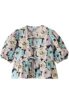 【ガニー/GANNI】のPrinted Cotton ペプラム ブラウス マルチカラー|ID: prp329100004526668 ipo3291000000032012843