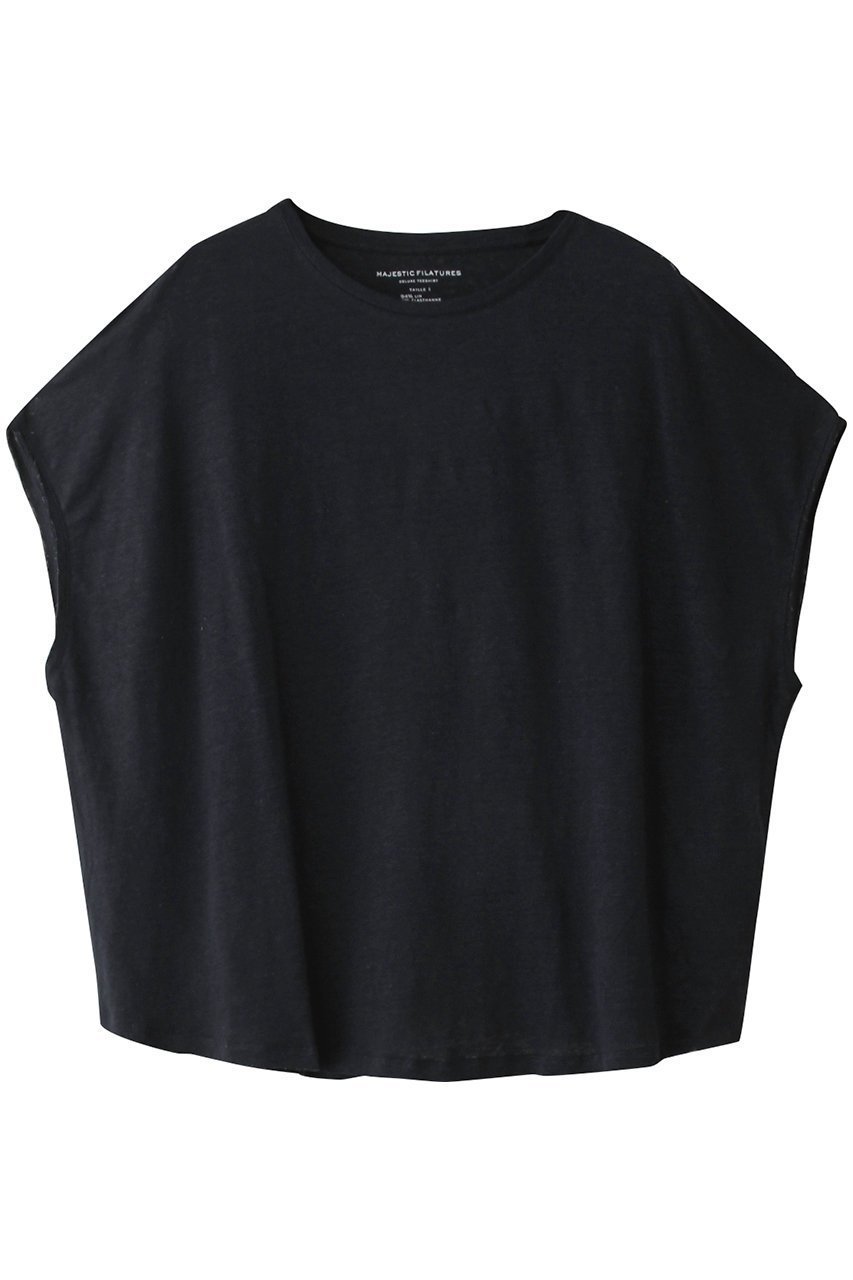 【エリオポール/heliopole】の【MAJESTIC FILATURES】フレンチスリーブカットソー インテリア・キッズ・メンズ・レディースファッション・服の通販 founy(ファニー) 　ファッション　Fashion　レディースファッション　WOMEN　トップス・カットソー　Tops/Tshirt　シャツ/ブラウス　Shirts/Blouses　ロング / Tシャツ　T-Shirts　カットソー　Cut and Sewn　インナー　Inner　ショート　Short　スリーブ　Sleeve　NEW・新作・新着・新入荷　New Arrivals　ネイビー|ID: prp329100004526706 ipo3291000000032013074