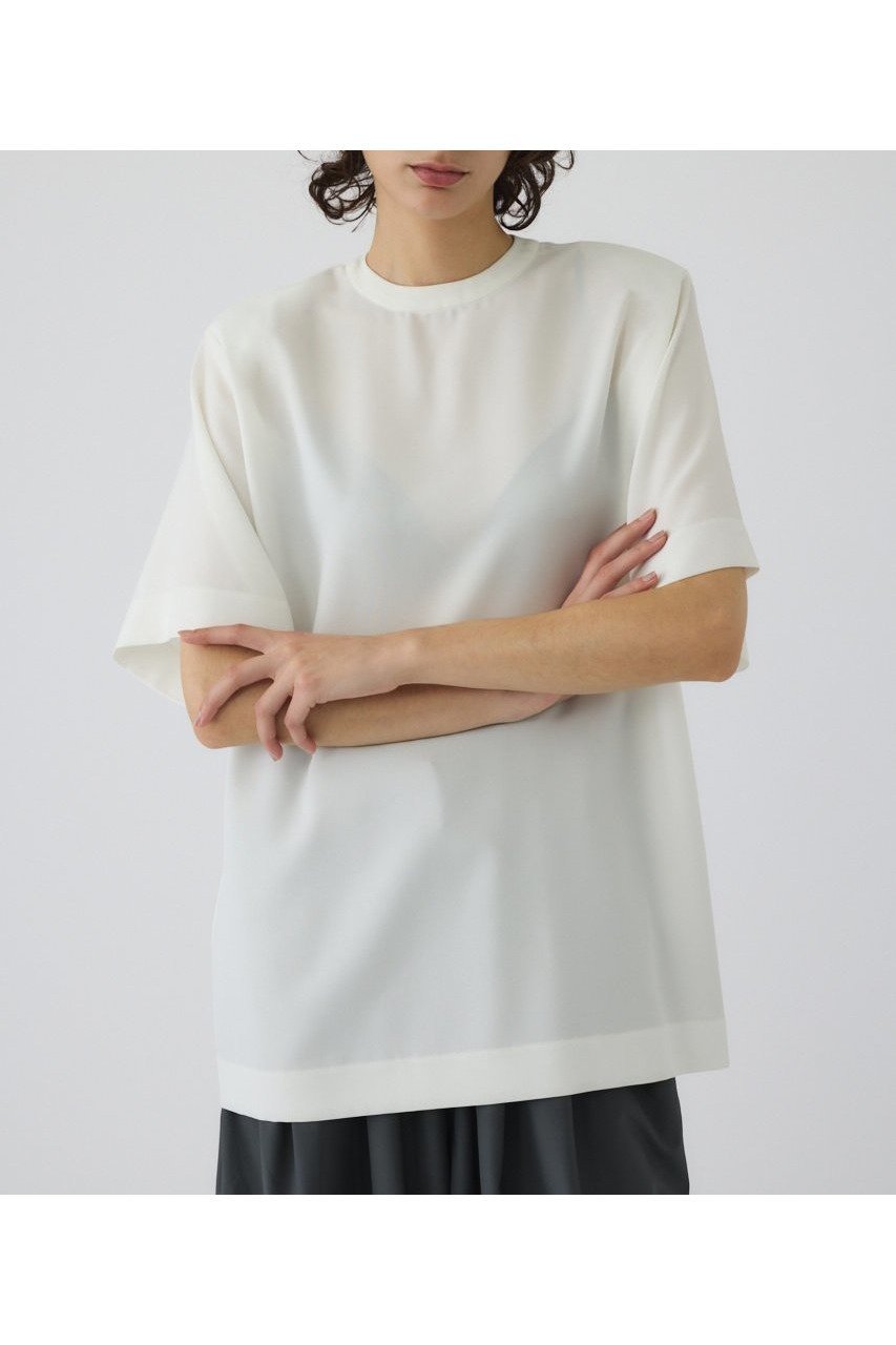 【リムアーク/RIM.ARK】の【5/14 10:00販売開始】Oversize woven T/SH/Tシャツ インテリア・キッズ・メンズ・レディースファッション・服の通販 founy(ファニー) 　ファッション　Fashion　レディースファッション　WOMEN　トップス・カットソー　Tops/Tshirt　シャツ/ブラウス　Shirts/Blouses　ロング / Tシャツ　T-Shirts　カットソー　Cut and Sewn　ショート　Short　スリーブ　Sleeve　ツイル　Twill　NEW・新作・新着・新入荷　New Arrivals　ホワイト|ID: prp329100004526709 ipo3291000000032013102