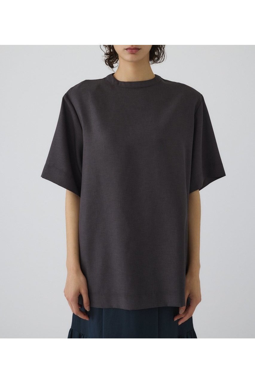 【リムアーク/RIM.ARK】の【5/14 10:00販売開始】Oversize woven T/SH/Tシャツ インテリア・キッズ・メンズ・レディースファッション・服の通販 founy(ファニー) 　ファッション　Fashion　レディースファッション　WOMEN　トップス・カットソー　Tops/Tshirt　シャツ/ブラウス　Shirts/Blouses　ロング / Tシャツ　T-Shirts　カットソー　Cut and Sewn　ショート　Short　スリーブ　Sleeve　ツイル　Twill　NEW・新作・新着・新入荷　New Arrivals　チャコールグレー|ID: prp329100004526709 ipo3291000000032013105