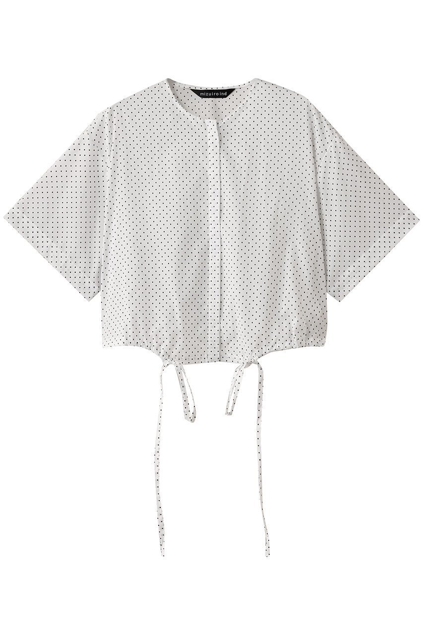 【ミズイロ インド/mizuiro ind】のdots drawstring shirt シャツ インテリア・キッズ・メンズ・レディースファッション・服の通販 founy(ファニー) 　ファッション　Fashion　レディースファッション　WOMEN　トップス・カットソー　Tops/Tshirt　シャツ/ブラウス　Shirts/Blouses　クロップド　Cropped　ショート　Short　スリーブ　Sleeve　トレンド　Trend　ドット　Dot　バルーン　Balloon　NEW・新作・新着・新入荷　New Arrivals　off white|ID: prp329100004526717 ipo3291000000032013157