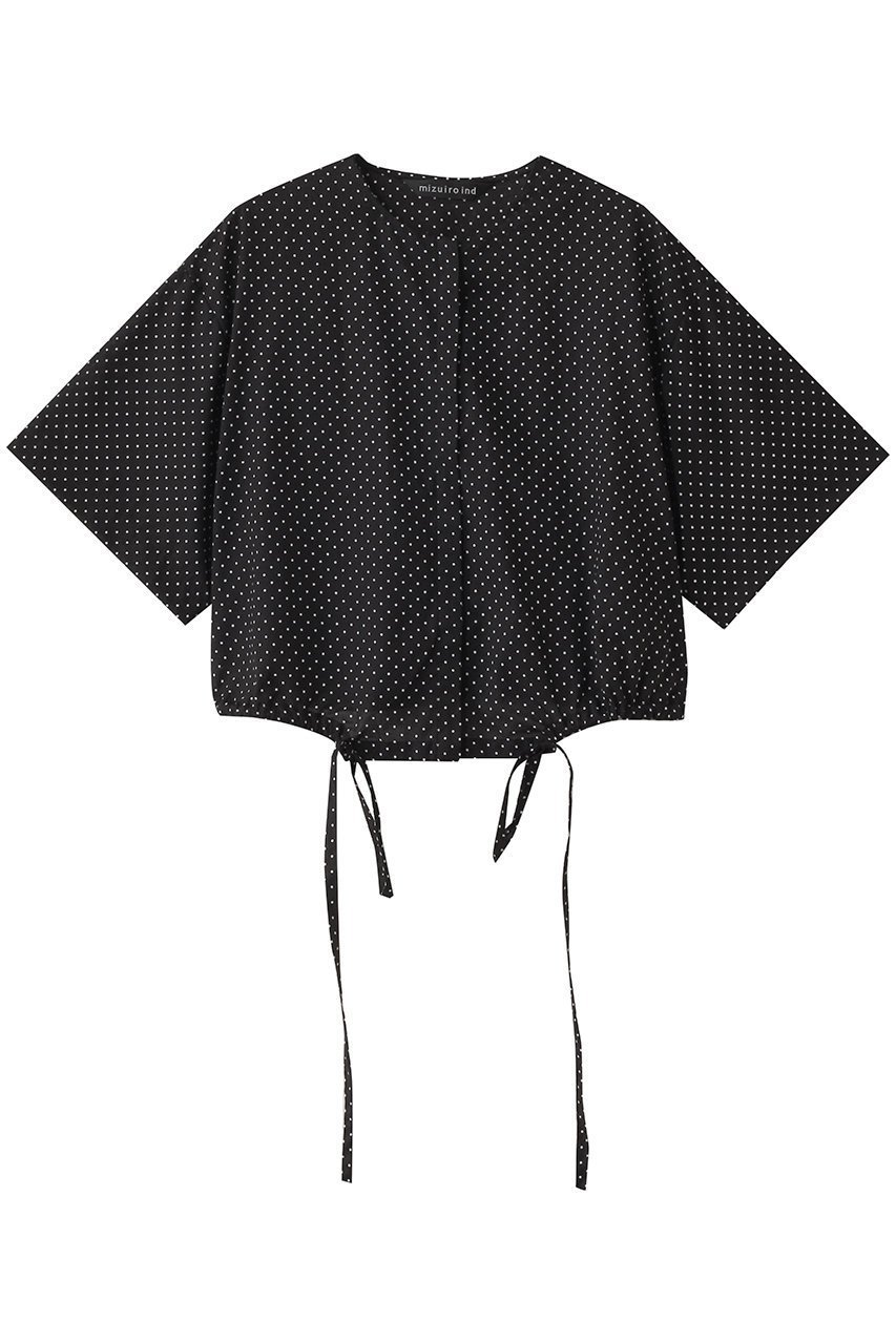 【ミズイロ インド/mizuiro ind】のdots drawstring shirt シャツ インテリア・キッズ・メンズ・レディースファッション・服の通販 founy(ファニー) 　ファッション　Fashion　レディースファッション　WOMEN　トップス・カットソー　Tops/Tshirt　シャツ/ブラウス　Shirts/Blouses　クロップド　Cropped　ショート　Short　スリーブ　Sleeve　トレンド　Trend　ドット　Dot　バルーン　Balloon　NEW・新作・新着・新入荷　New Arrivals　black|ID: prp329100004526717 ipo3291000000032013159