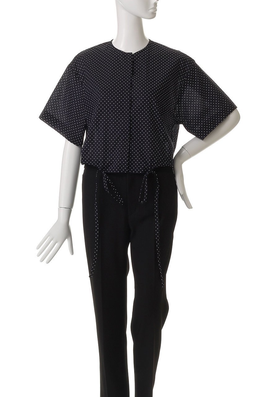 【ミズイロ インド/mizuiro ind】のdots drawstring shirt シャツ 人気、トレンドファッション・服の通販 founy(ファニー) 　ファッション　Fashion　レディースファッション　WOMEN　トップス・カットソー　Tops/Tshirt　シャツ/ブラウス　Shirts/Blouses　クロップド　Cropped　ショート　Short　スリーブ　Sleeve　トレンド　Trend　ドット　Dot　バルーン　Balloon　NEW・新作・新着・新入荷　New Arrivals　other-2|ID: prp329100004526717 ipo3291000000032013160