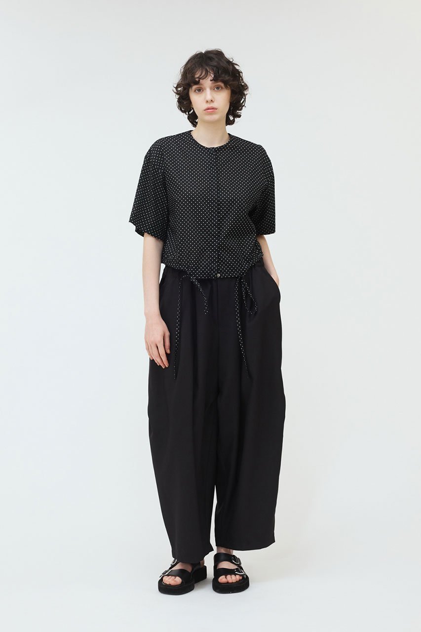 【ミズイロ インド/mizuiro ind】のdots drawstring shirt シャツ 人気、トレンドファッション・服の通販 founy(ファニー) 　ファッション　Fashion　レディースファッション　Fashion for Women　トップス・カットソー　Cut & Sew Tops　シャツ・ブラウス・オフィスカジュアル　Elegant Blouses & Button-Ups　クロップド　Cropped, Short Length　ショート　Short, Short Length　スリーブ　Sleeve, Long Sleeve / Short Sleeve　トレンド　Trend, Trending Now　ドット　Polka Dot, Dot Pattern　バルーン　Balloon, Balloon Silhouette　other-6|ID: prp329100004526717 ipo3291000000032788699