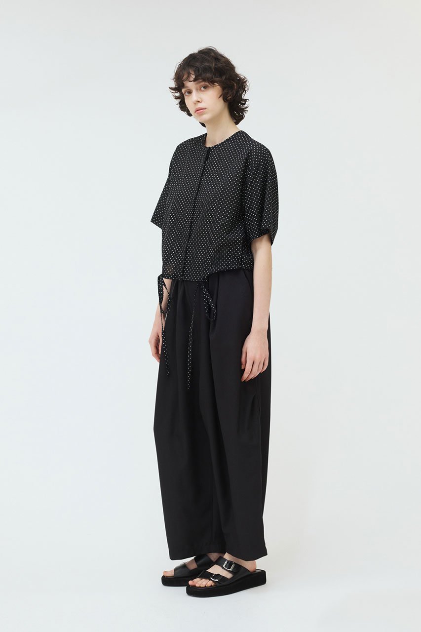 【ミズイロ インド/mizuiro ind】のdots drawstring shirt シャツ 人気、トレンドファッション・服の通販 founy(ファニー) 　ファッション　Fashion　レディースファッション　Fashion for Women　トップス・カットソー　Cut & Sew Tops　シャツ・ブラウス・オフィスカジュアル　Elegant Blouses & Button-Ups　クロップド　Cropped, Short Length　ショート　Short, Short Length　スリーブ　Sleeve, Long Sleeve / Short Sleeve　トレンド　Trend, Trending Now　ドット　Polka Dot, Dot Pattern　バルーン　Balloon, Balloon Silhouette　other-7|ID: prp329100004526717 ipo3291000000032788702