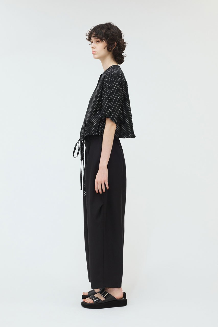 【ミズイロ インド/mizuiro ind】のdots drawstring shirt シャツ 人気、トレンドファッション・服の通販 founy(ファニー) 　ファッション　Fashion　レディースファッション　Fashion for Women　トップス・カットソー　Cut & Sew Tops　シャツ・ブラウス・オフィスカジュアル　Elegant Blouses & Button-Ups　クロップド　Cropped, Short Length　ショート　Short, Short Length　スリーブ　Sleeve, Long Sleeve / Short Sleeve　トレンド　Trend, Trending Now　ドット　Polka Dot, Dot Pattern　バルーン　Balloon, Balloon Silhouette　other-8|ID: prp329100004526717 ipo3291000000032788706