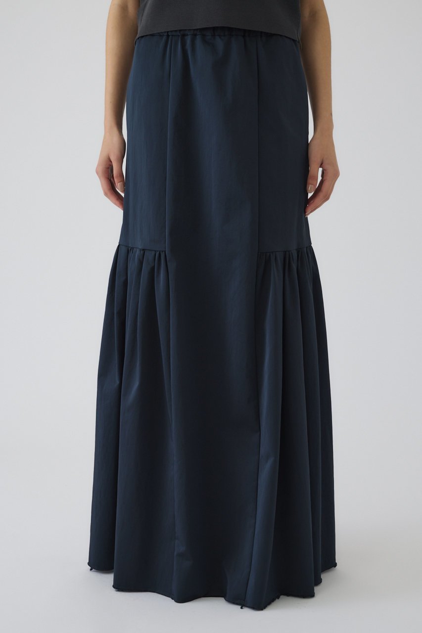 【リムアーク/RIM.ARK】のDecorative SK/スカート インテリア・キッズ・メンズ・レディースファッション・服の通販 founy(ファニー) ファッション Fashion レディースファッション Fashion for Women スカート Skirts ロングスカート Long Skirts / Maxi & Midi Skirts エレガント 上品 Elegant ギャザー Gathered, Ruffled サテン Satin, Glossy Fabric スタイリッシュ Stylish, Fashionable リラックス Relax, Relaxed Fit ロング Long, Long-Length ネイビー|ID: prp329100004526731 ipo3291000000033949000