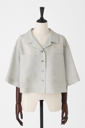 【オーヴィル/EAUVIRE】 ハーフスリーブクロップドシャツ人気、トレンドファッション・服の通販 founy(ファニー) ファッション Fashion レディースファッション WOMEN トップス・カットソー Tops/Tshirt シャツ/ブラウス Shirts/Blouses おすすめ Recommend イタリア Italy オーガンジー Organdy クロップド Cropped シアー Sheer ショート Short シルク Silk スリーブ Sleeve トレンド Trend フロント Front ポケット Pocket 再入荷 Restock/Back In Stock/Re Arrival 羽織 Haori |ID:prp329100004526734