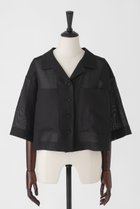 【オーヴィル/EAUVIRE】のハーフスリーブクロップドシャツ 人気、トレンドファッション・服の通販 founy(ファニー) ファッション Fashion レディースファッション WOMEN トップス・カットソー Tops/Tshirt シャツ/ブラウス Shirts/Blouses おすすめ Recommend イタリア Italy オーガンジー Organdy クロップド Cropped シアー Sheer ショート Short シルク Silk スリーブ Sleeve トレンド Trend フロント Front ポケット Pocket NEW・新作・新着・新入荷 New Arrivals 羽織 Haori thumbnail ブラック|ID: prp329100004526734 ipo3291000000032013293