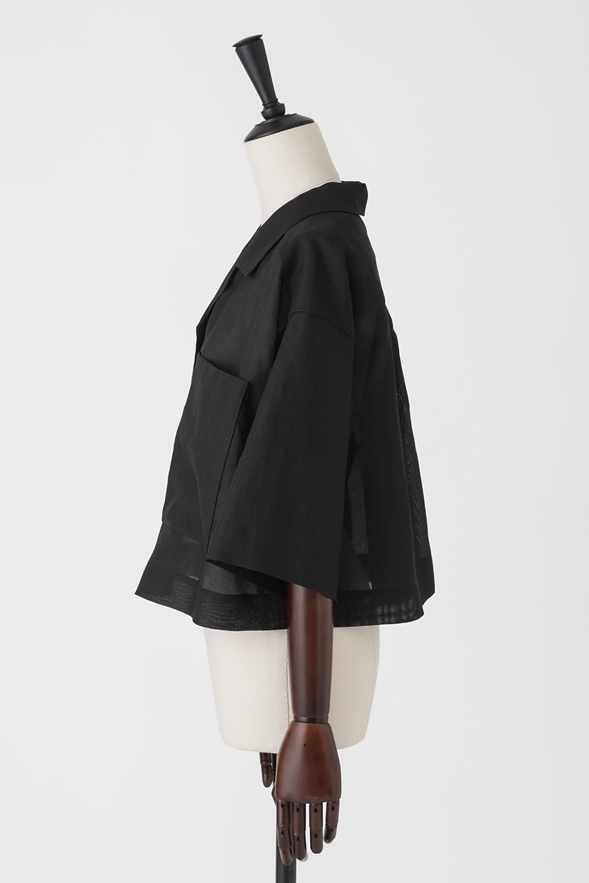 【オーヴィル/EAUVIRE】のハーフスリーブクロップドシャツ 人気、トレンドファッション・服の通販 founy(ファニー) 　ファッション　Fashion　レディースファッション　WOMEN　トップス・カットソー　Tops/Tshirt　シャツ/ブラウス　Shirts/Blouses　おすすめ　Recommend　イタリア　Italy　オーガンジー　Organdy　クロップド　Cropped　シアー　Sheer　ショート　Short　シルク　Silk　スリーブ　Sleeve　トレンド　Trend　フロント　Front　ポケット　Pocket　NEW・新作・新着・新入荷　New Arrivals　羽織　Haori　other-2|ID: prp329100004526734 ipo3291000000032013294