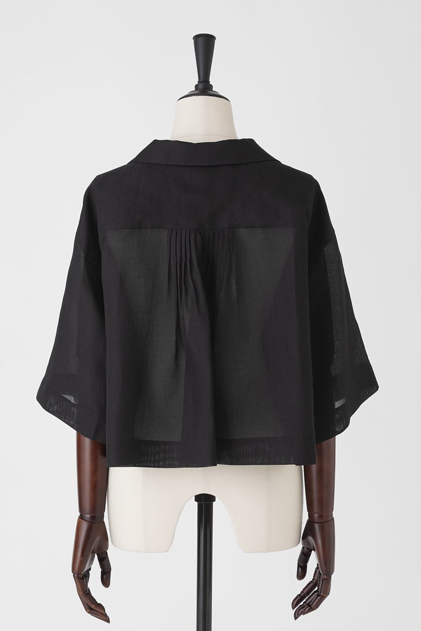 【オーヴィル/EAUVIRE】のハーフスリーブクロップドシャツ 人気、トレンドファッション・服の通販 founy(ファニー) 　ファッション　Fashion　レディースファッション　WOMEN　トップス・カットソー　Tops/Tshirt　シャツ/ブラウス　Shirts/Blouses　おすすめ　Recommend　イタリア　Italy　オーガンジー　Organdy　クロップド　Cropped　シアー　Sheer　ショート　Short　シルク　Silk　スリーブ　Sleeve　トレンド　Trend　フロント　Front　ポケット　Pocket　NEW・新作・新着・新入荷　New Arrivals　羽織　Haori　other-3|ID: prp329100004526734 ipo3291000000032013295