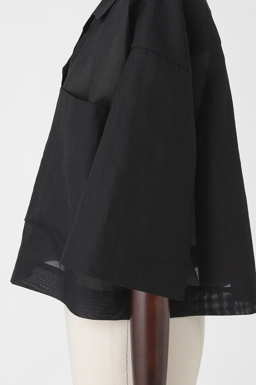 【オーヴィル/EAUVIRE】のハーフスリーブクロップドシャツ 人気、トレンドファッション・服の通販 founy(ファニー) 　ファッション　Fashion　レディースファッション　WOMEN　トップス・カットソー　Tops/Tshirt　シャツ/ブラウス　Shirts/Blouses　おすすめ　Recommend　イタリア　Italy　オーガンジー　Organdy　クロップド　Cropped　シアー　Sheer　ショート　Short　シルク　Silk　スリーブ　Sleeve　トレンド　Trend　フロント　Front　ポケット　Pocket　NEW・新作・新着・新入荷　New Arrivals　羽織　Haori　other-7|ID: prp329100004526734 ipo3291000000032013299