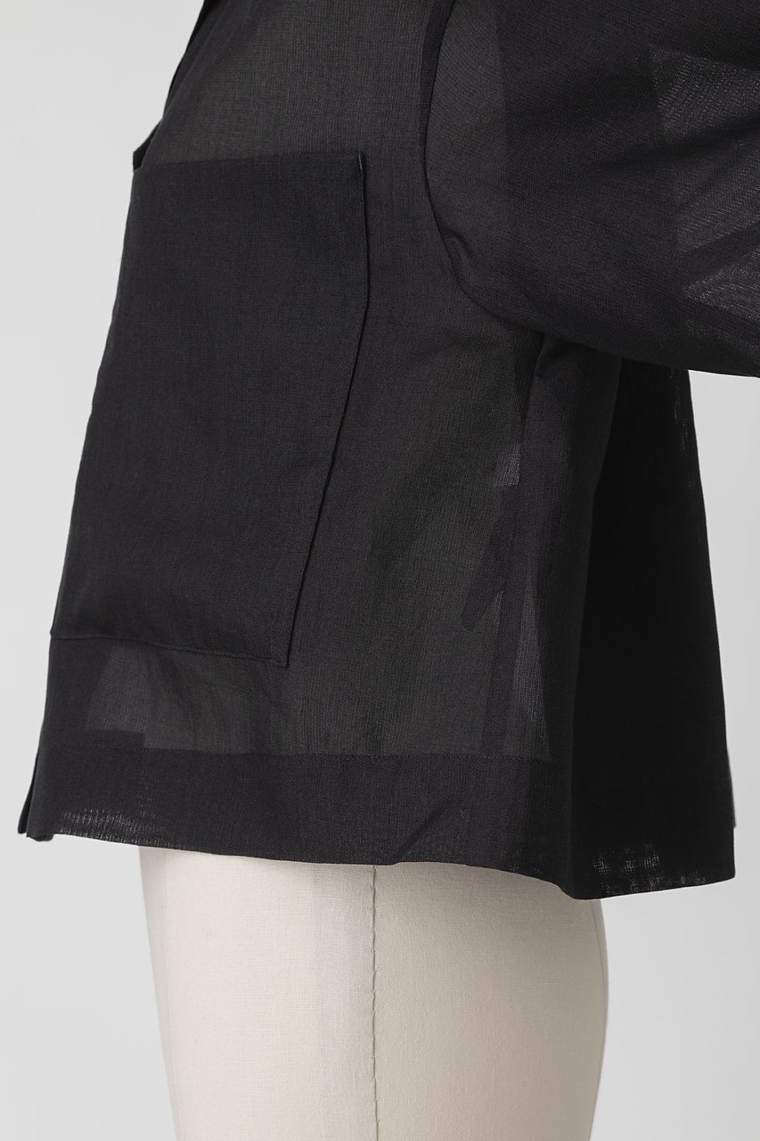 【オーヴィル/EAUVIRE】のハーフスリーブクロップドシャツ 人気、トレンドファッション・服の通販 founy(ファニー) 　ファッション　Fashion　レディースファッション　WOMEN　トップス・カットソー　Tops/Tshirt　シャツ/ブラウス　Shirts/Blouses　おすすめ　Recommend　イタリア　Italy　オーガンジー　Organdy　クロップド　Cropped　シアー　Sheer　ショート　Short　シルク　Silk　スリーブ　Sleeve　トレンド　Trend　フロント　Front　ポケット　Pocket　NEW・新作・新着・新入荷　New Arrivals　羽織　Haori　other-8|ID: prp329100004526734 ipo3291000000032013302