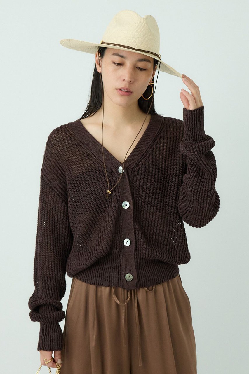 【カオス/Chaos】のリナリアリネンツイカーディガン 人気、トレンドファッション・服の通販 founy(ファニー) 　ファッション　Fashion　レディースファッション　Fashion for Women　トップス・カットソー　Cut & Sew Tops　ニット　Knit Tops & Sweaters　カーディガン・羽織り　Layered Style Cardigans　おすすめ　Recommended / Our Picks　カーディガン　Cardigan, Knitwear　リネン　Linen, Linen Fabric　人気　Popular, Best Seller　再入荷　Restock / Back in Stock　夏　Summer　畦　Ribbed Knit　秋　Autumn　other-7|ID: prp329100004526740 ipo3291000000036209087
