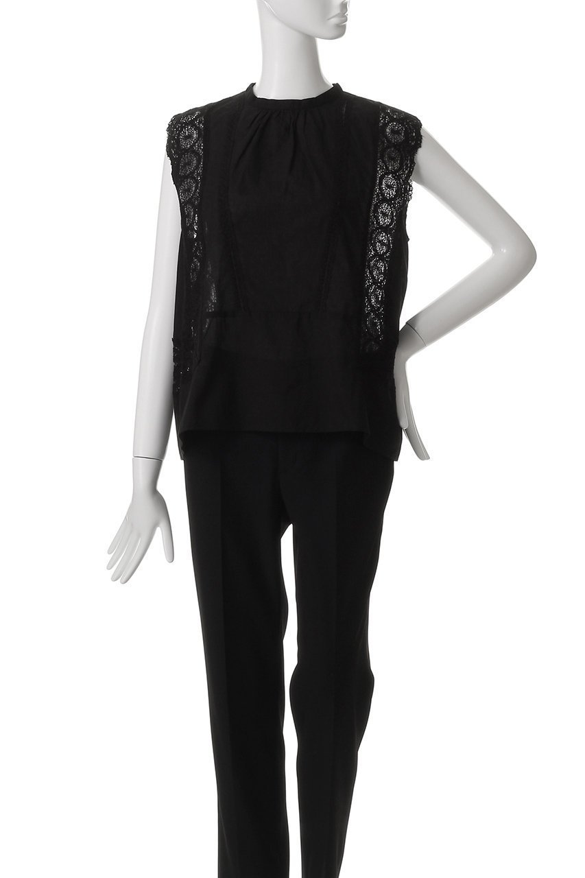 【エリオポール/heliopole】の【normment】COTTON MANNY LACE ノースリーブ 人気、トレンドファッション・服の通販 founy(ファニー) 　ファッション　Fashion　レディースファッション　Fashion for Women　トップス・カットソー　Cut & Sew Tops　キャミソール&ノースリーブ　Camisoles & Sleeveless Tops　シャツ・ブラウス・オフィスカジュアル　Elegant Blouses & Button-Ups　おすすめ　Recommended / Our Picks　デニム　Denim, Jeans Material　ノースリーブ　Sleeveless, No-Sleeve　フェミニン　Feminine, Girly　フレア　Flare, Flared　ボックス　Boxy, Box Shape　ボトム　Bottoms, Lower Wear　モノトーン　Monotone, Black and White　レース　Lace, Lace Fabric　無地　Plain, Solid Color　other-2|ID: prp329100004529465 ipo3291000000032787180