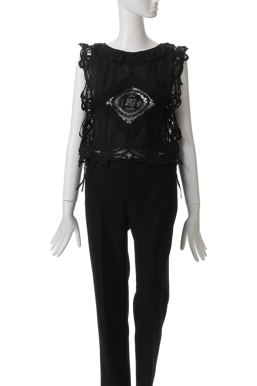 【エリオポール/heliopole】の【SARA MALLIKA】COTTON BATTEN LACE RBN トップ 人気、トレンドファッション・服の通販 founy(ファニー) 　ファッション　Fashion　レディースファッション　WOMEN　トップス・カットソー　Tops/Tshirt　キャミソール / ノースリーブ　No Sleeves　シャツ/ブラウス　Shirts/Blouses　シンプル　Simple　ノースリーブ　No Sleeve　リボン　Ribbon　今季　This Season　NEW・新作・新着・新入荷　New Arrivals　other-2|ID: prp329100004529469 ipo3291000000032025097