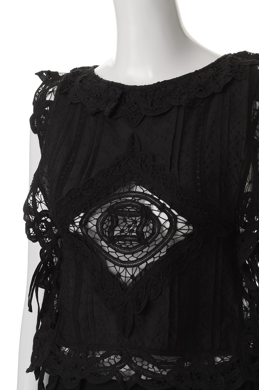 【エリオポール/heliopole】の【SARA MALLIKA】COTTON BATTEN LACE RBN トップ 人気、トレンドファッション・服の通販 founy(ファニー) 　ファッション　Fashion　レディースファッション　WOMEN　トップス・カットソー　Tops/Tshirt　キャミソール / ノースリーブ　No Sleeves　シャツ/ブラウス　Shirts/Blouses　シンプル　Simple　ノースリーブ　No Sleeve　リボン　Ribbon　今季　This Season　NEW・新作・新着・新入荷　New Arrivals　other-5|ID: prp329100004529469 ipo3291000000032025100